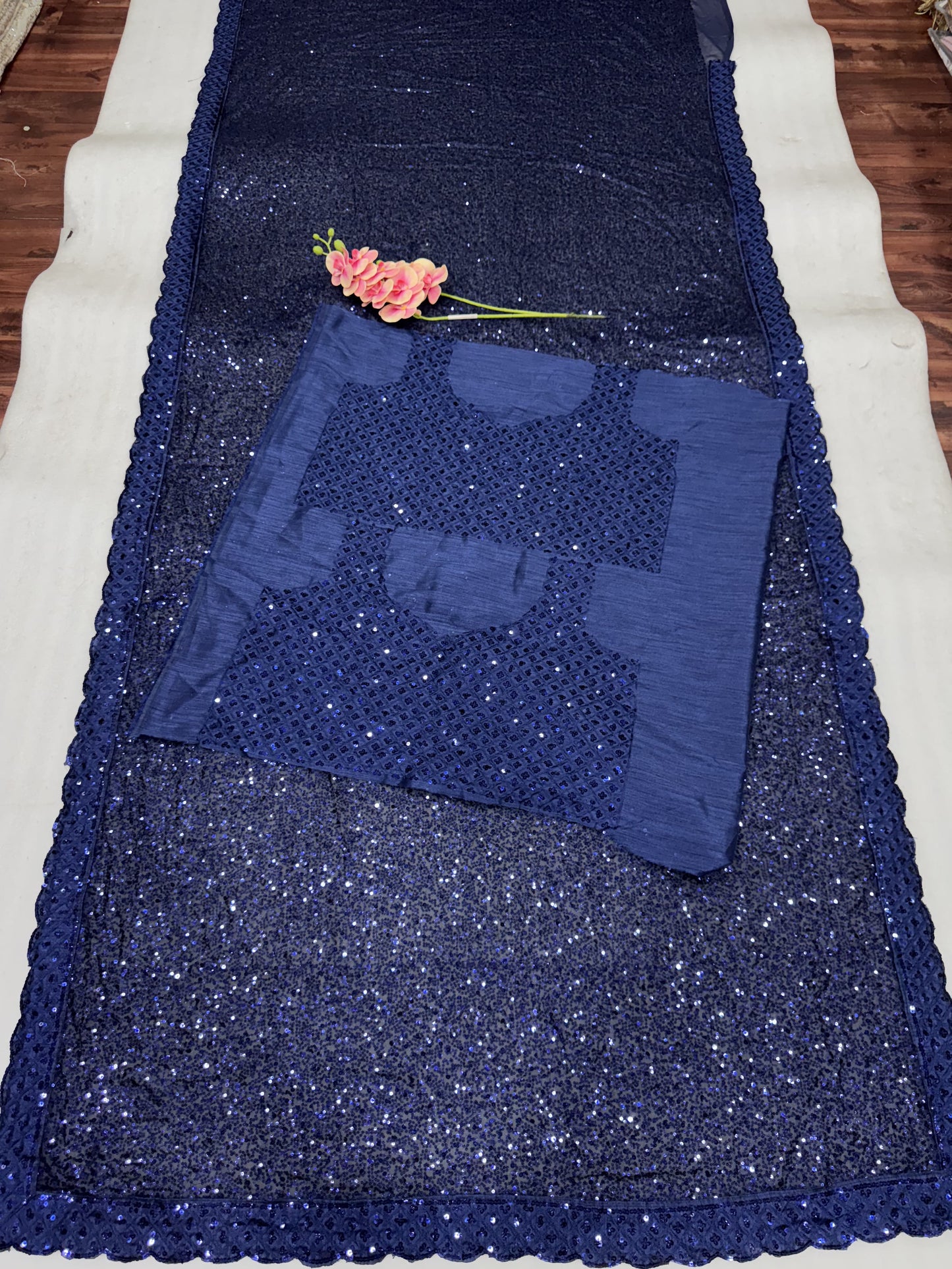 Bollywood Sequin Dream Saree – Premium Faux Georgette Glam