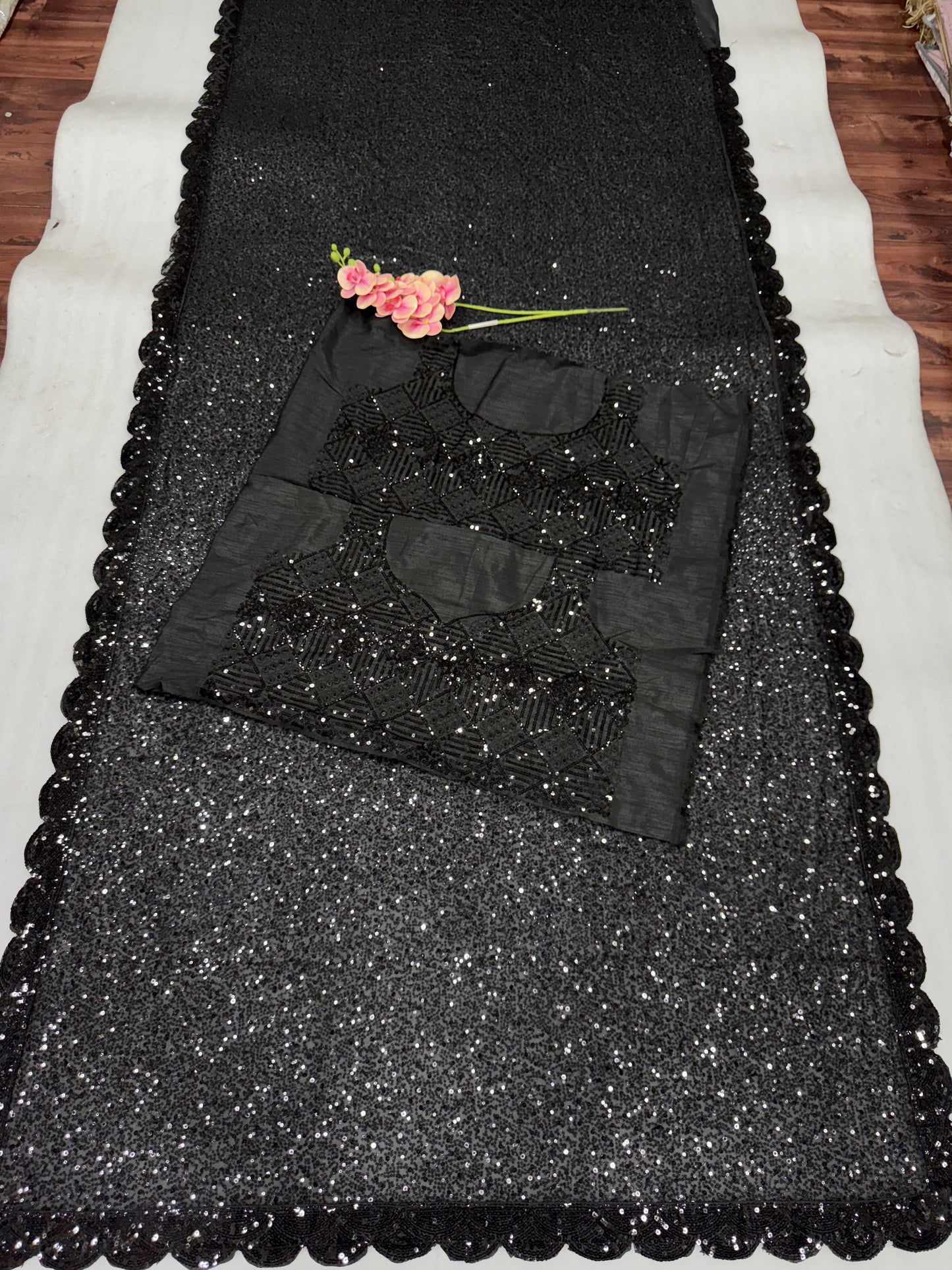 Bollywood Sequin Dream Saree – Premium Faux Georgette Glam