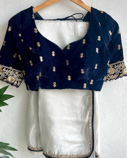Super Hit Mirror Lace Saree in Rich Chinon Fabric | The Sareen Exclusive