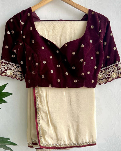 Super Hit Mirror Lace Saree in Rich Chinon Fabric | The Sareen Exclusive