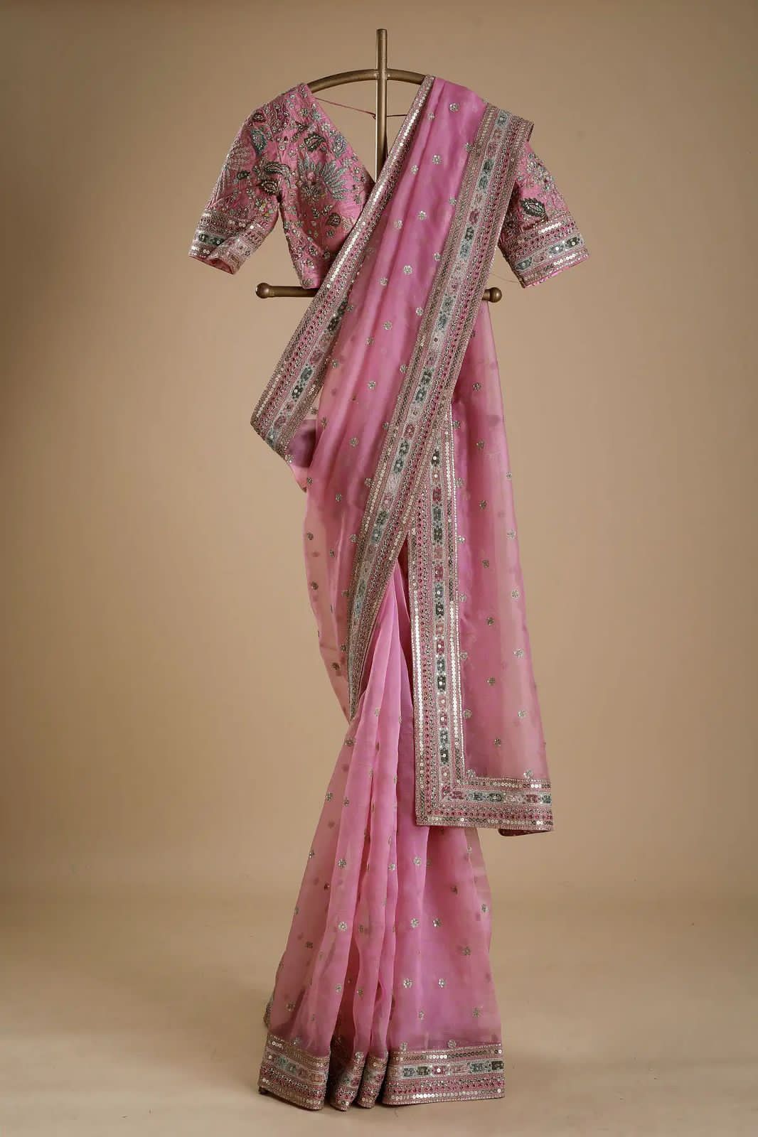 Elegant Organza Silk Designer Saree with Thread & Sequin Work | The Sareen Exclusive