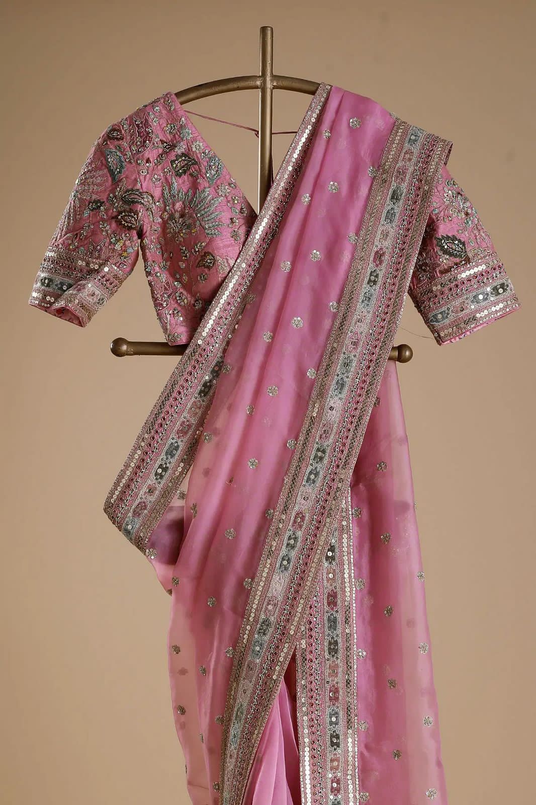 Elegant Organza Silk Designer Saree with Thread & Sequin Work | The Sareen Exclusive