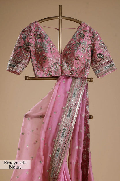 Elegant Organza Silk Designer Saree with Thread & Sequin Work | The Sareen Exclusive