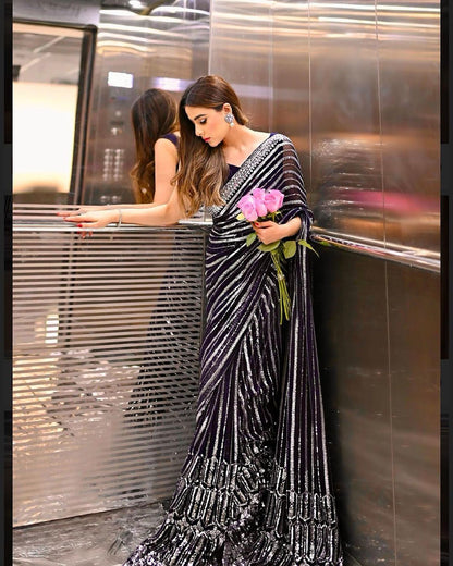 Sitara – Premium Sequin Embroidered Georgette Saree