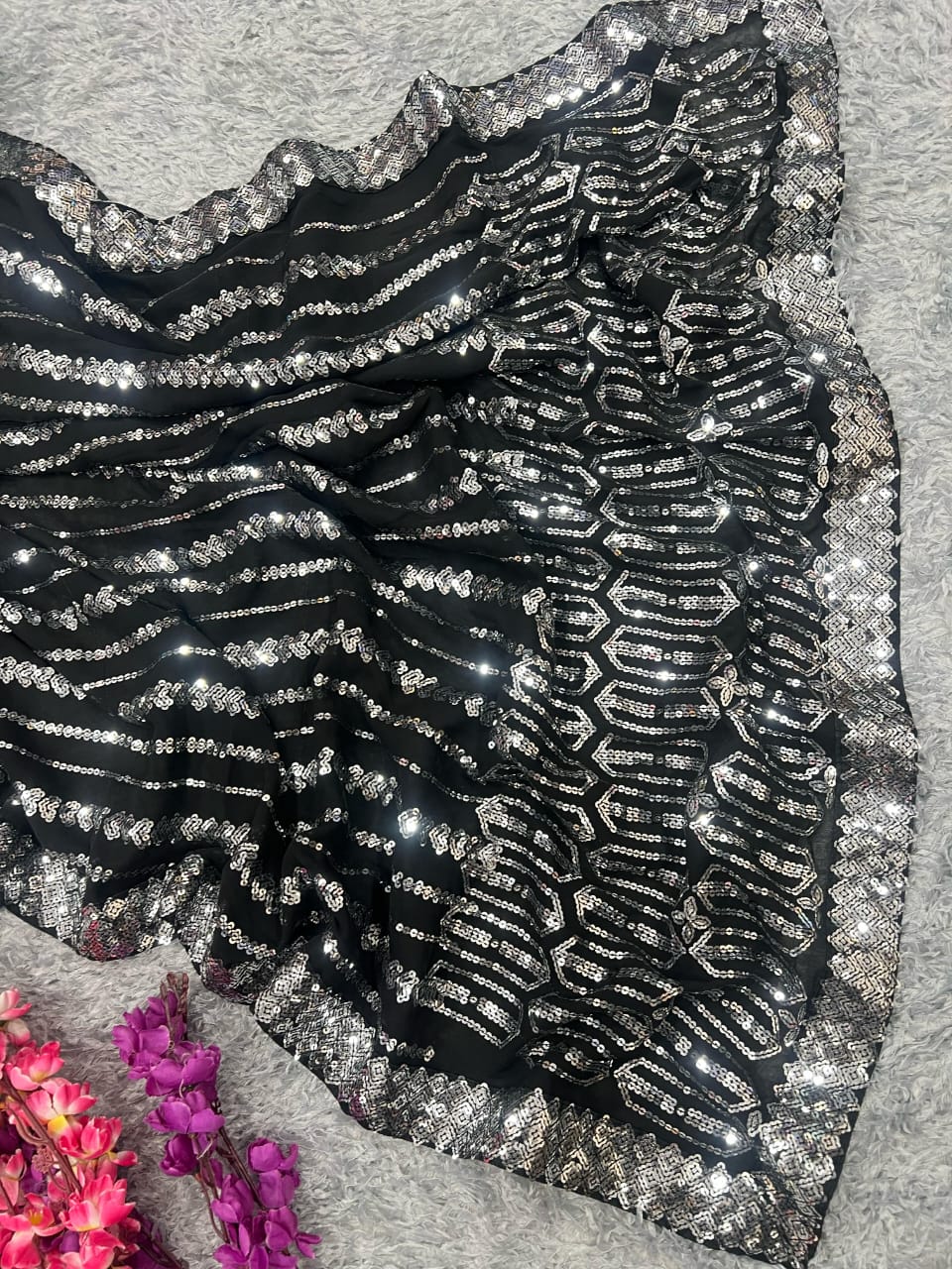 Sitara – Premium Sequin Embroidered Georgette Saree