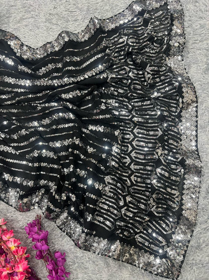 Sitara – Premium Sequin Embroidered Georgette Saree
