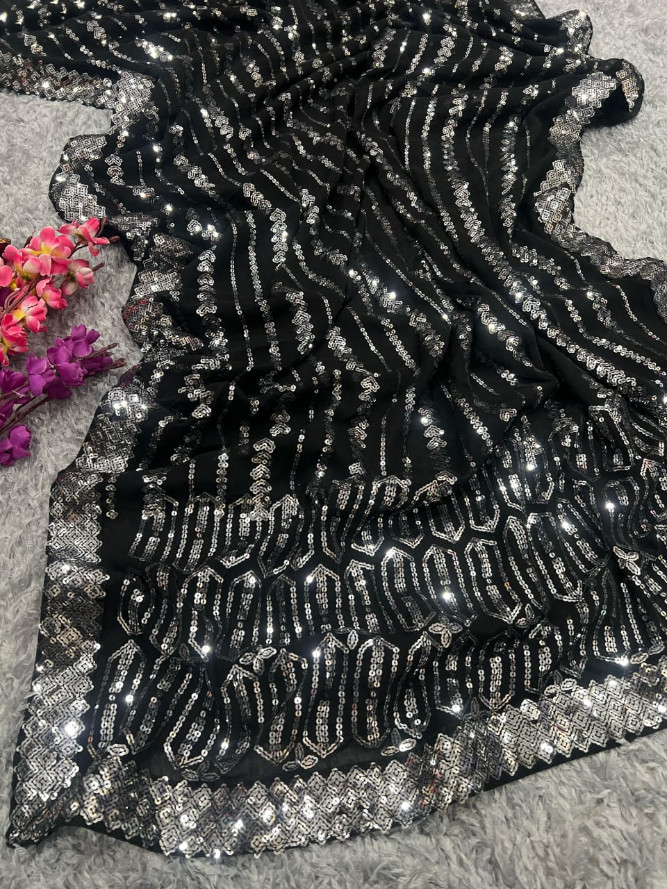 Sitara – Premium Sequin Embroidered Georgette Saree