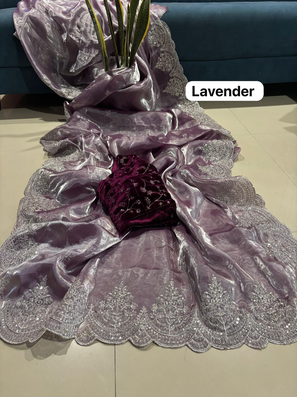 Zaria – Jimmy Choo Inspired Designer Saree with Zari embroidery