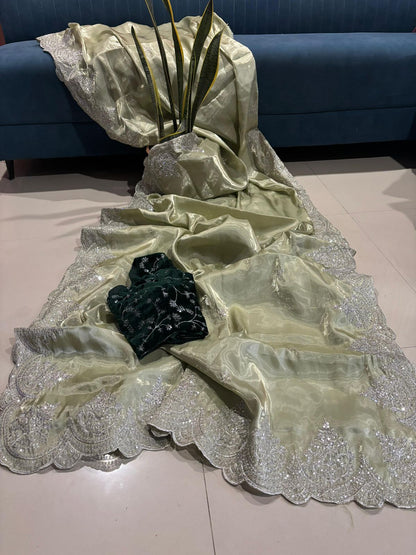 Zaria – Jimmy Choo Inspired Designer Saree with Zari embroidery