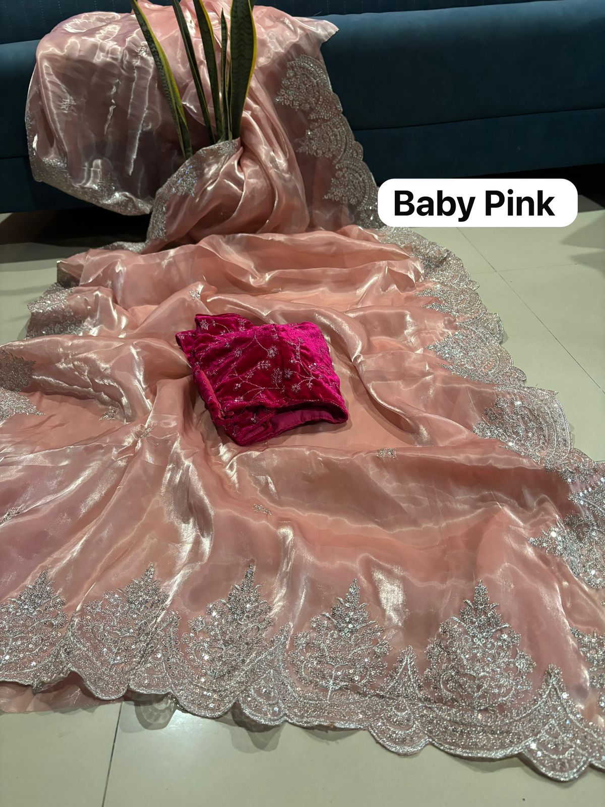 Zaria – Jimmy Choo Inspired Designer Saree with Zari embroidery
