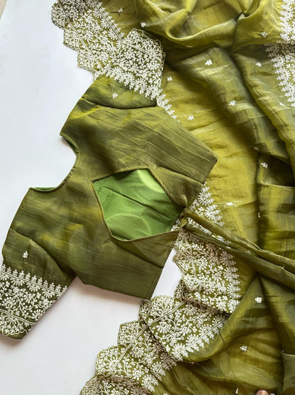 Asvi Floral Butta-3 – Elegant Pure Crush Silk Saree