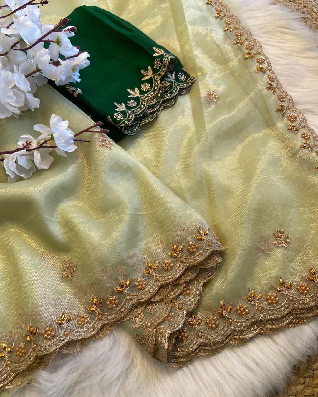 Tali Net – Elegant Handwork Organza Saree