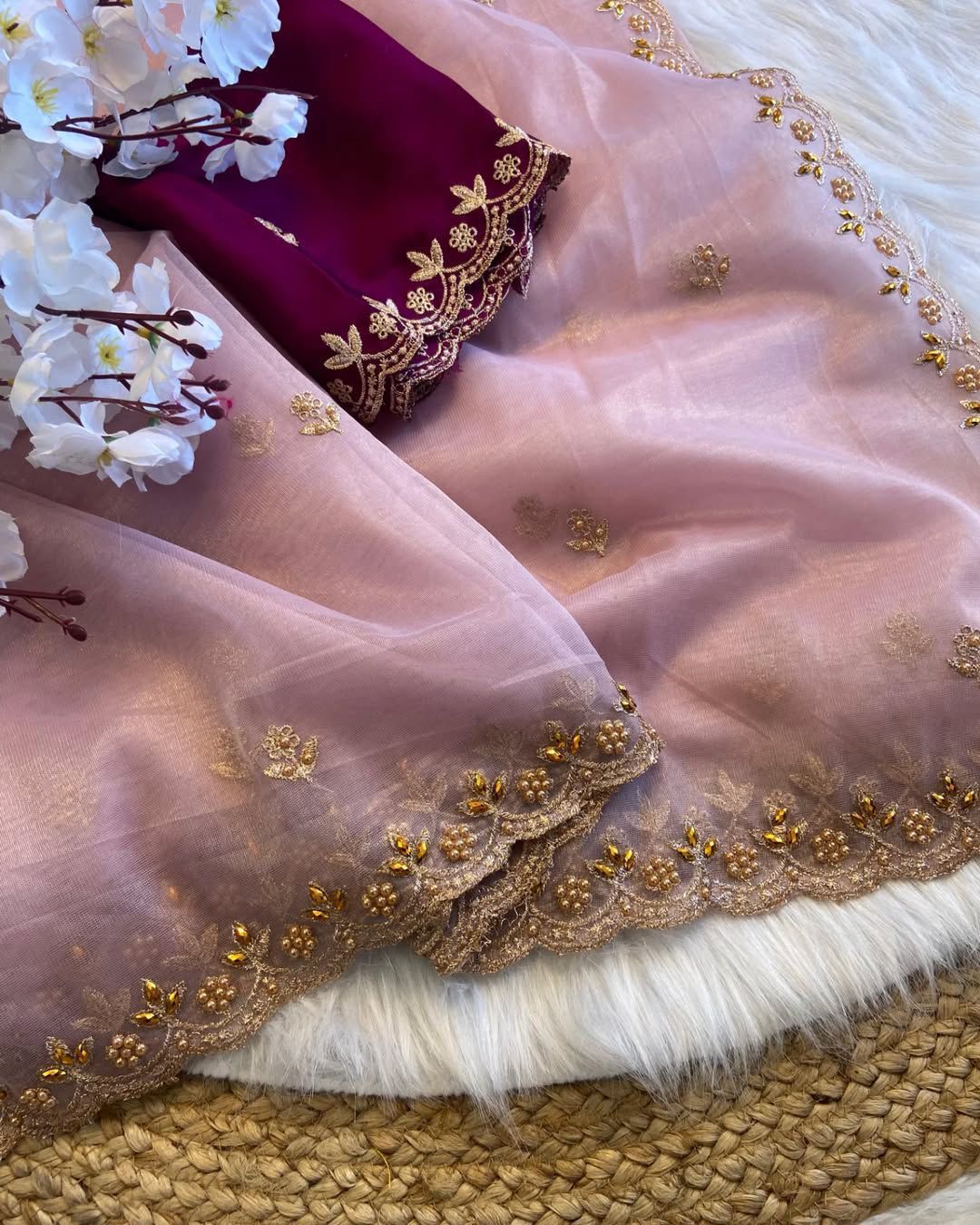 Tali Net – Elegant Handwork Organza Saree