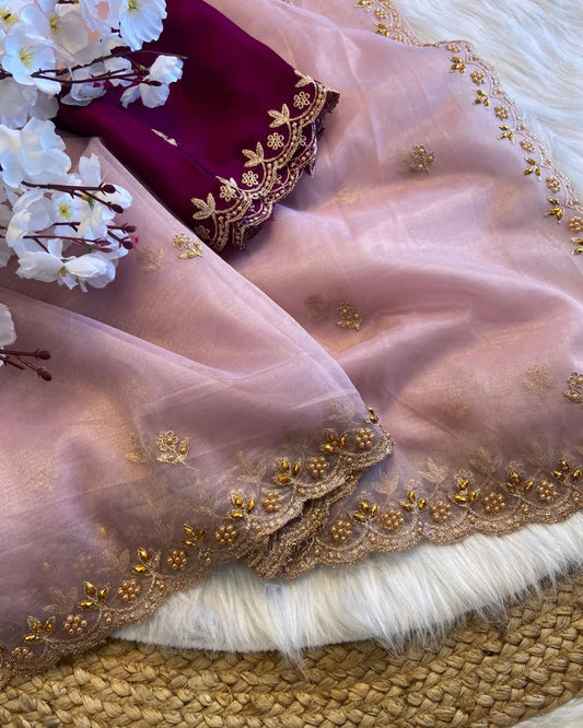 Tali Net – Elegant Handwork Organza Saree