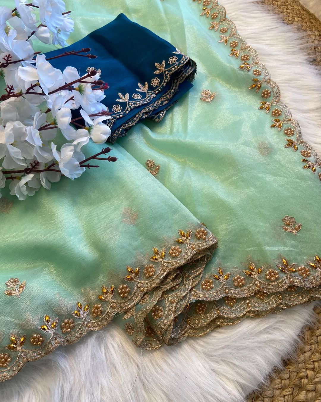 Tali Net – Elegant Handwork Organza Saree