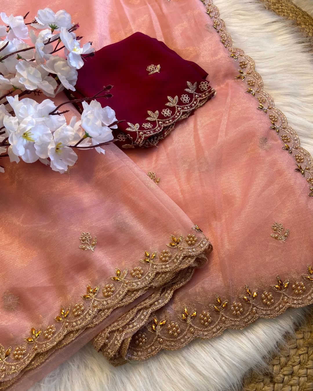 Tali Net – Elegant Handwork Organza Saree