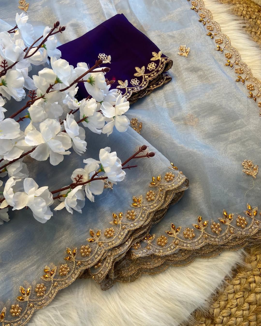 Tali Net – Elegant Handwork Organza Saree