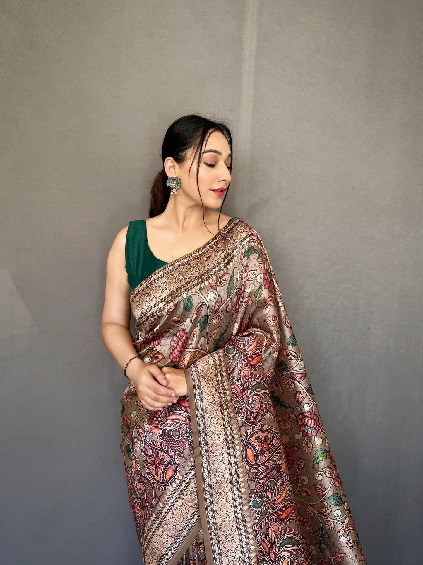 DIVA Kalamkari Fusion Soft Silk Saree – A New Age of Elegance