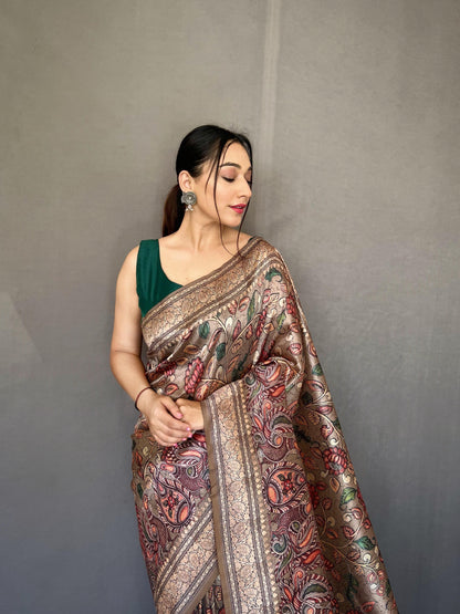 DIVA Kalamkari Fusion Soft Silk Saree – A New Age of Elegance