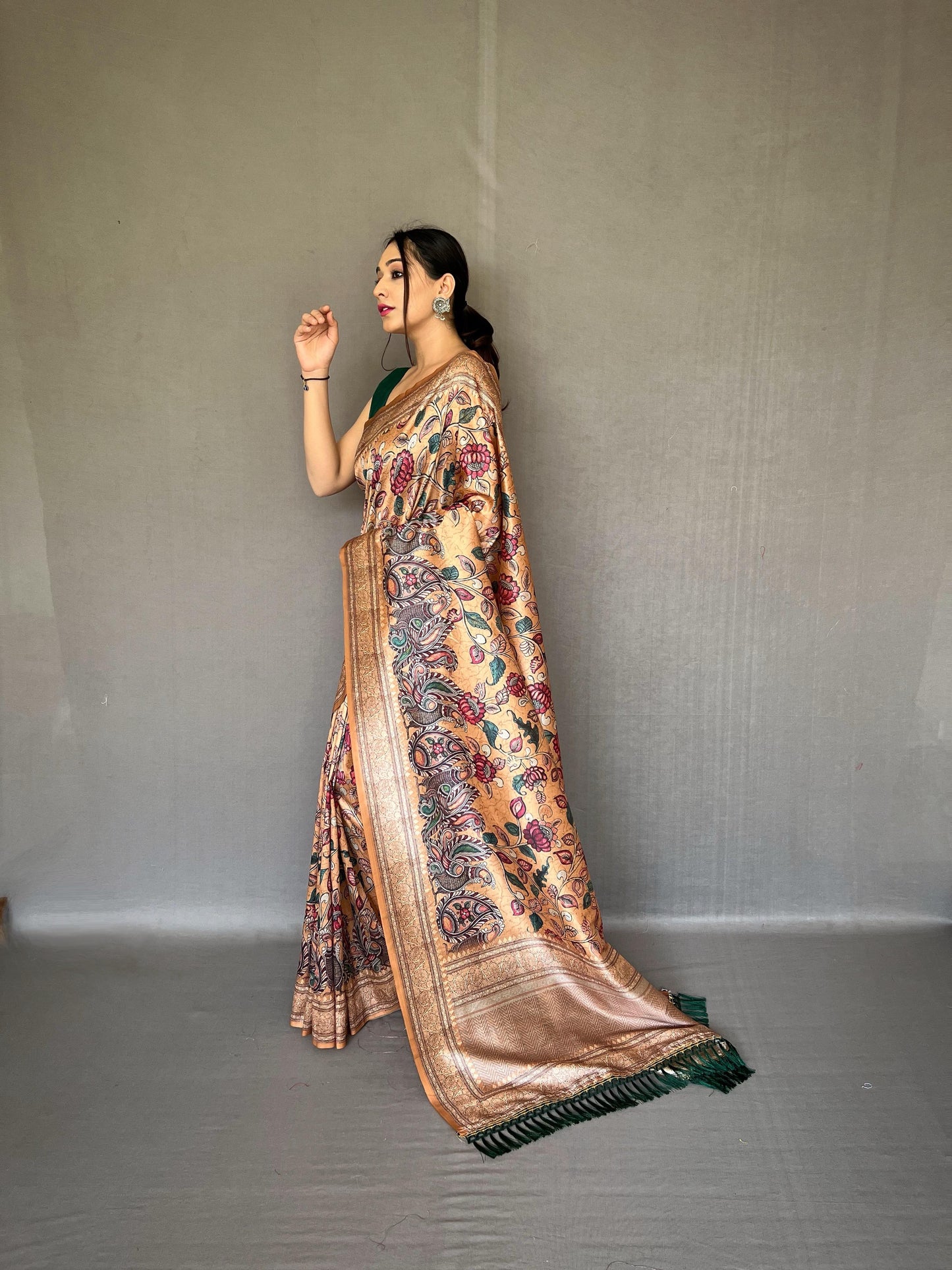 DIVA Kalamkari Fusion Soft Silk Saree – A New Age of Elegance