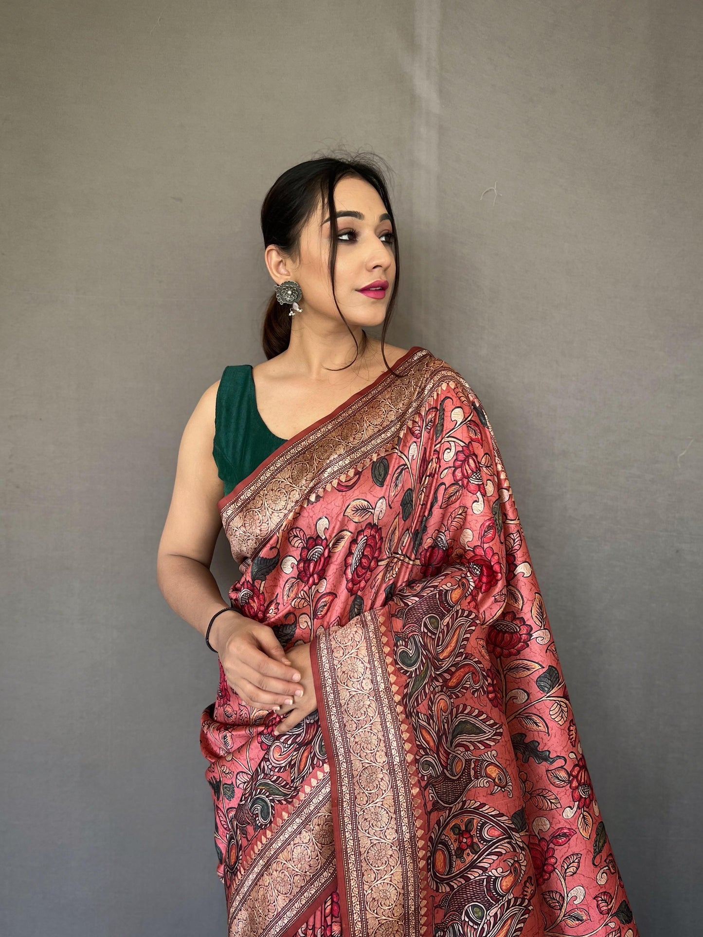 DIVA Kalamkari Fusion Soft Silk Saree – A New Age of Elegance