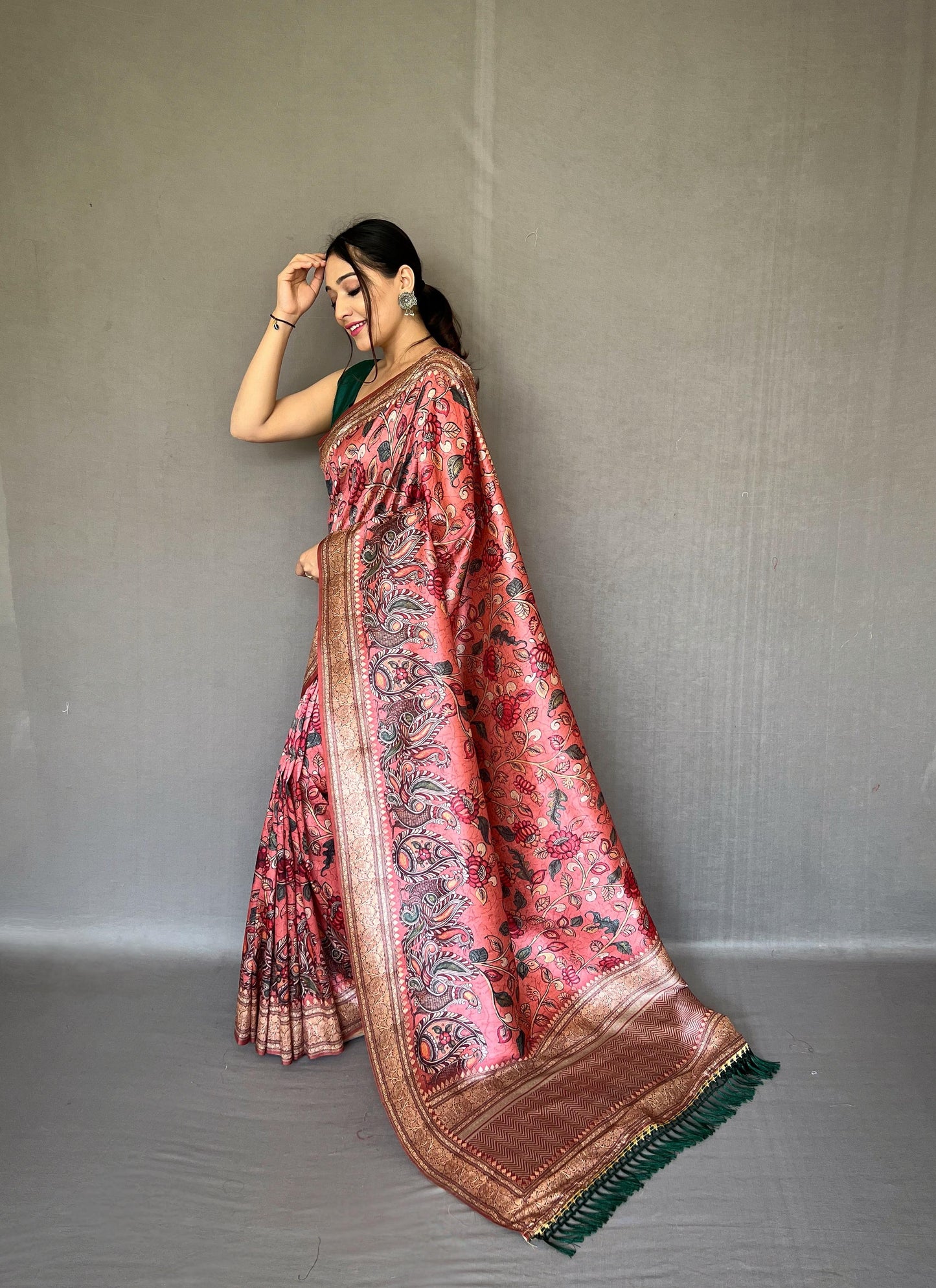 DIVA Kalamkari Fusion Soft Silk Saree – A New Age of Elegance