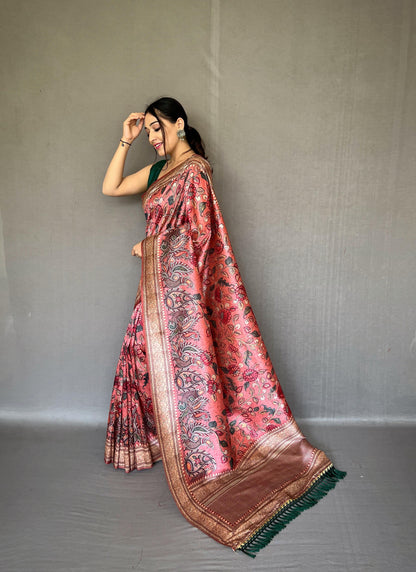 DIVA Kalamkari Fusion Soft Silk Saree – A New Age of Elegance