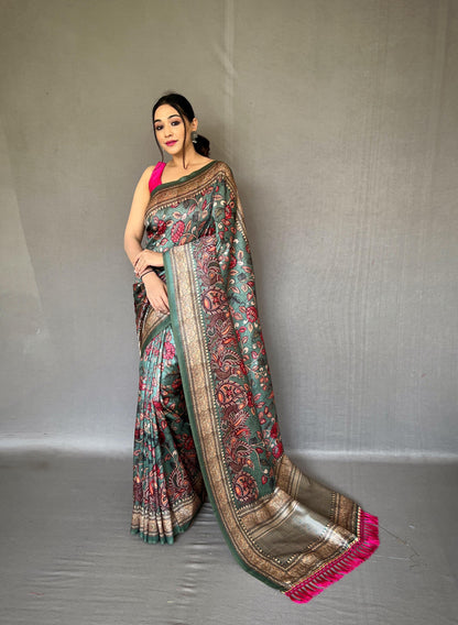 DIVA Kalamkari Fusion Soft Silk Saree – A New Age of Elegance