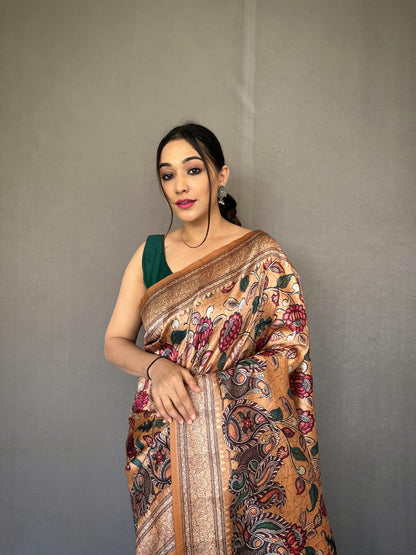 DIVA Kalamkari Fusion Soft Silk Saree – A New Age of Elegance