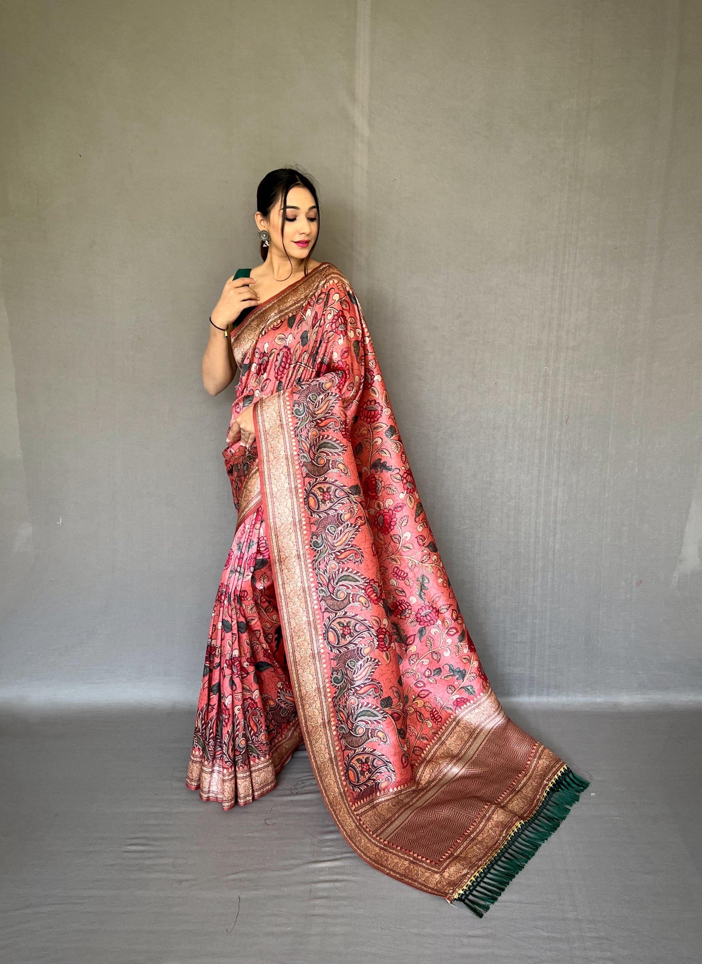 DIVA Kalamkari Fusion Soft Silk Saree – A New Age of Elegance