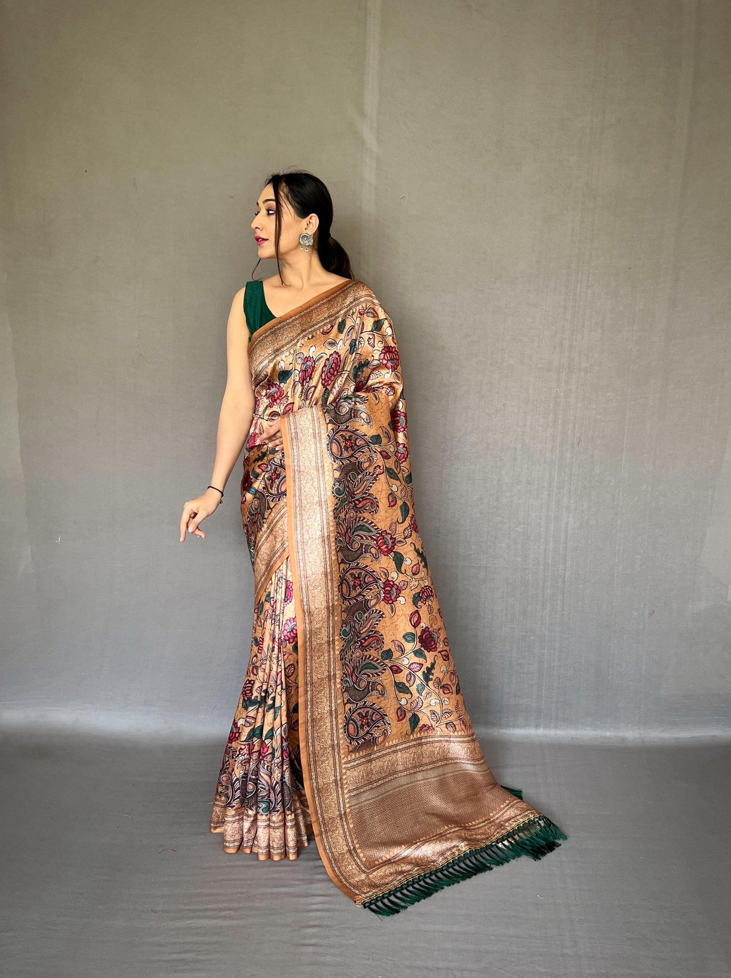DIVA Kalamkari Fusion Soft Silk Saree – A New Age of Elegance