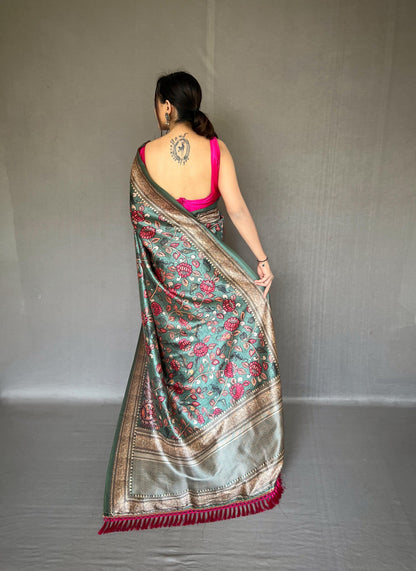 DIVA Kalamkari Fusion Soft Silk Saree – A New Age of Elegance