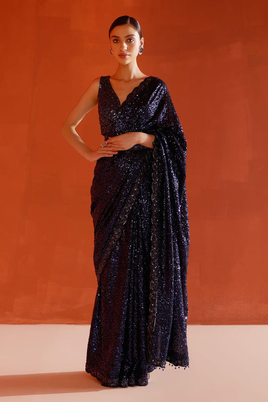 Bollywood Sequin Dream Saree – Premium Faux Georgette Glam