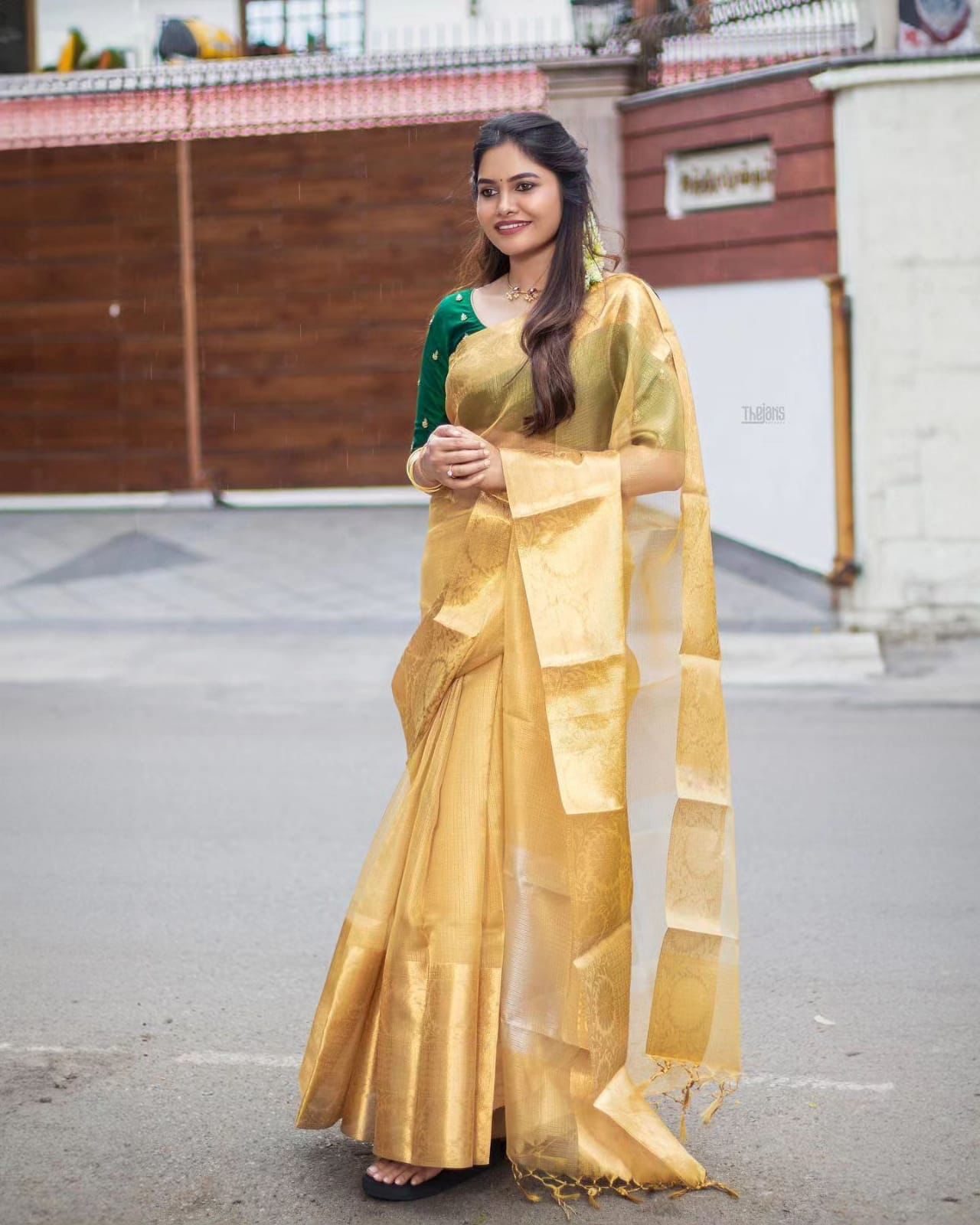 Noor – Soft Kota Tissue Silk Saree with Jacquard Work
