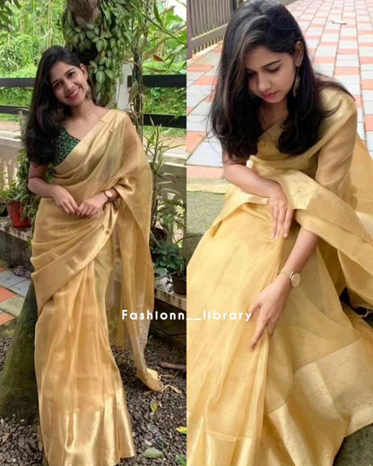 Noor – Soft Kota Tissue Silk Saree with Jacquard Work