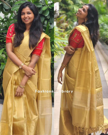 Noor – Soft Kota Tissue Silk Saree with Jacquard Work