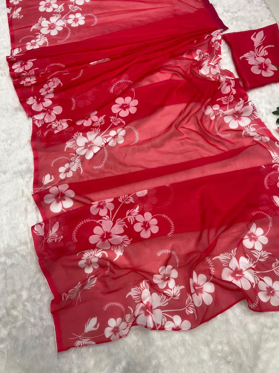 Elegant Ready-to-Wear Digital Print Taby Silk Saree | The Sareen Exclusive